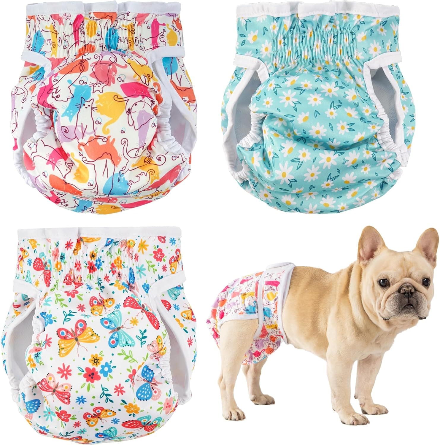 Cotemdery Dog Nappies 3-pack washable dog nappies 🐶
