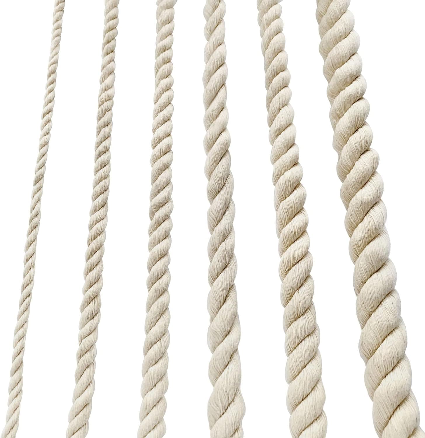 Cotton Rope Thick White 8mm, 5m macrame cord 🧵