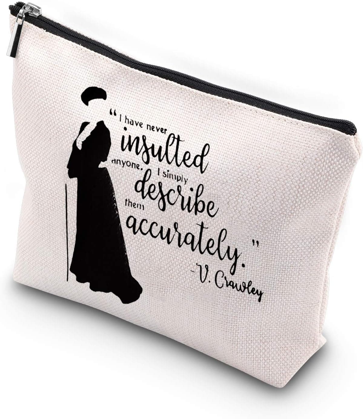 V. Crawley Quote Zipper Pouch for Cosmetics 👜