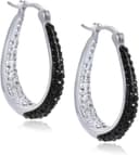 Thumbnail principal de Crystal Hoop Earrings for Women Rhodium Plated ⭕️