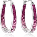 Thumbnail 2 de Crystal Hoop Earrings for Women Rhodium Plated ⭕️
