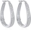Thumbnail 3 de Crystal Hoop Earrings for Women Rhodium Plated ⭕️