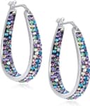 Thumbnail 6 de Crystal Hoop Earrings for Women Rhodium Plated ⭕️