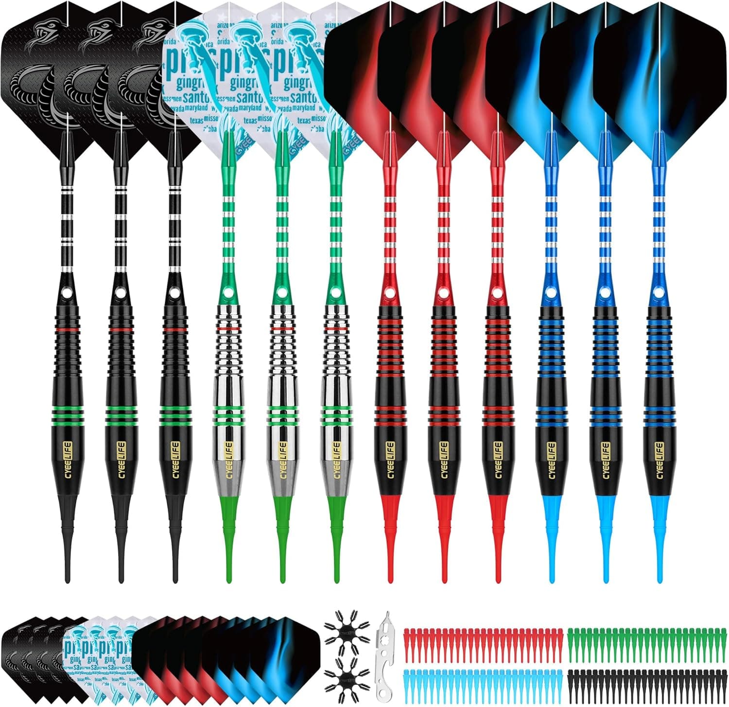 CyeeLife Darts Soft Tip Set 12 pcs 🎯