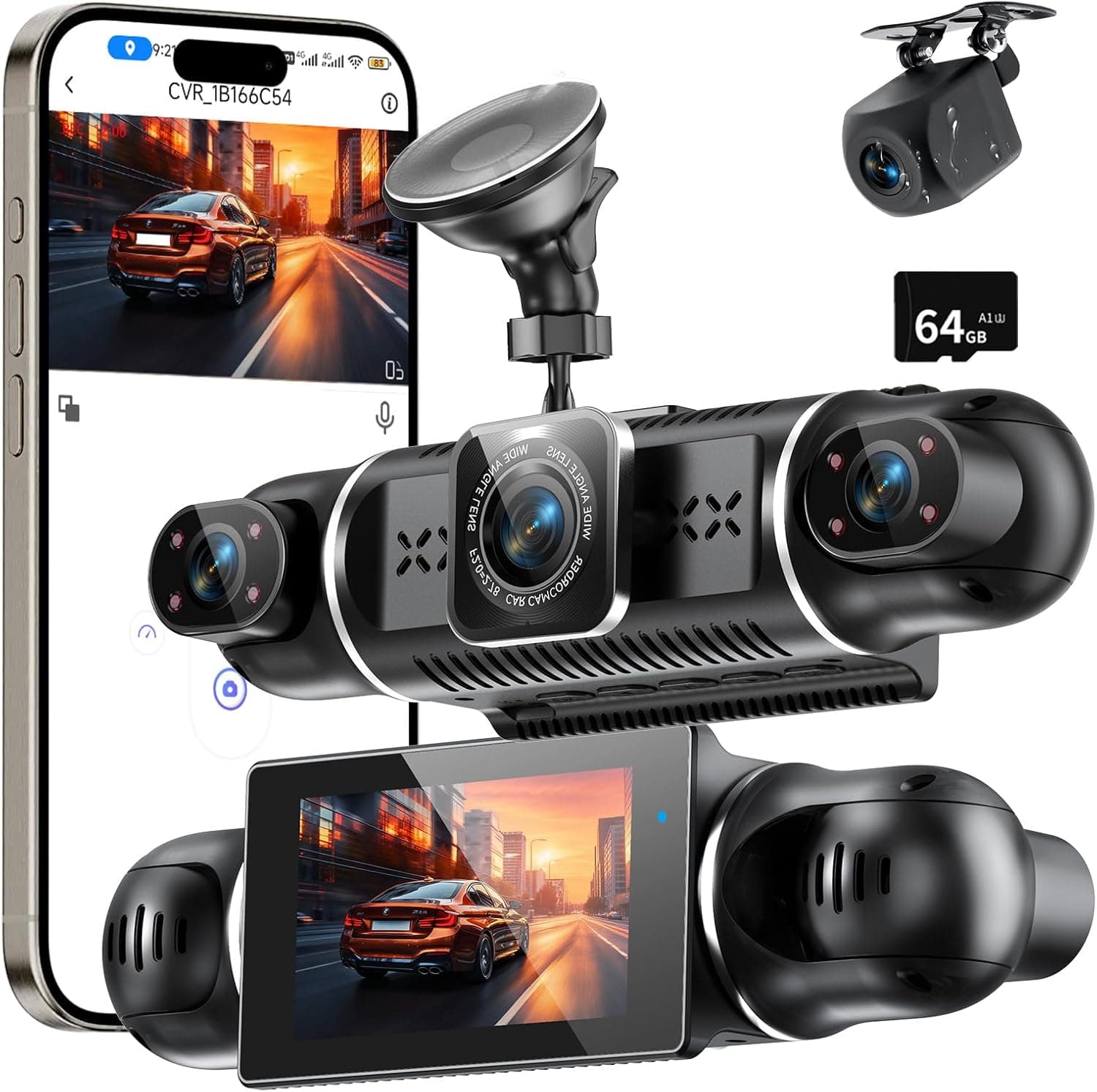 Dashcam Front and Rear 4 Channel 2K dash cam for car 📷