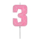 Thumbnail principal de DERVENTA Number 3 Macaron Pink 3.7 inch candle 🎂