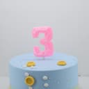 Thumbnail 2 de DERVENTA Number 3 Macaron Pink 3.7 inch candle 🎂