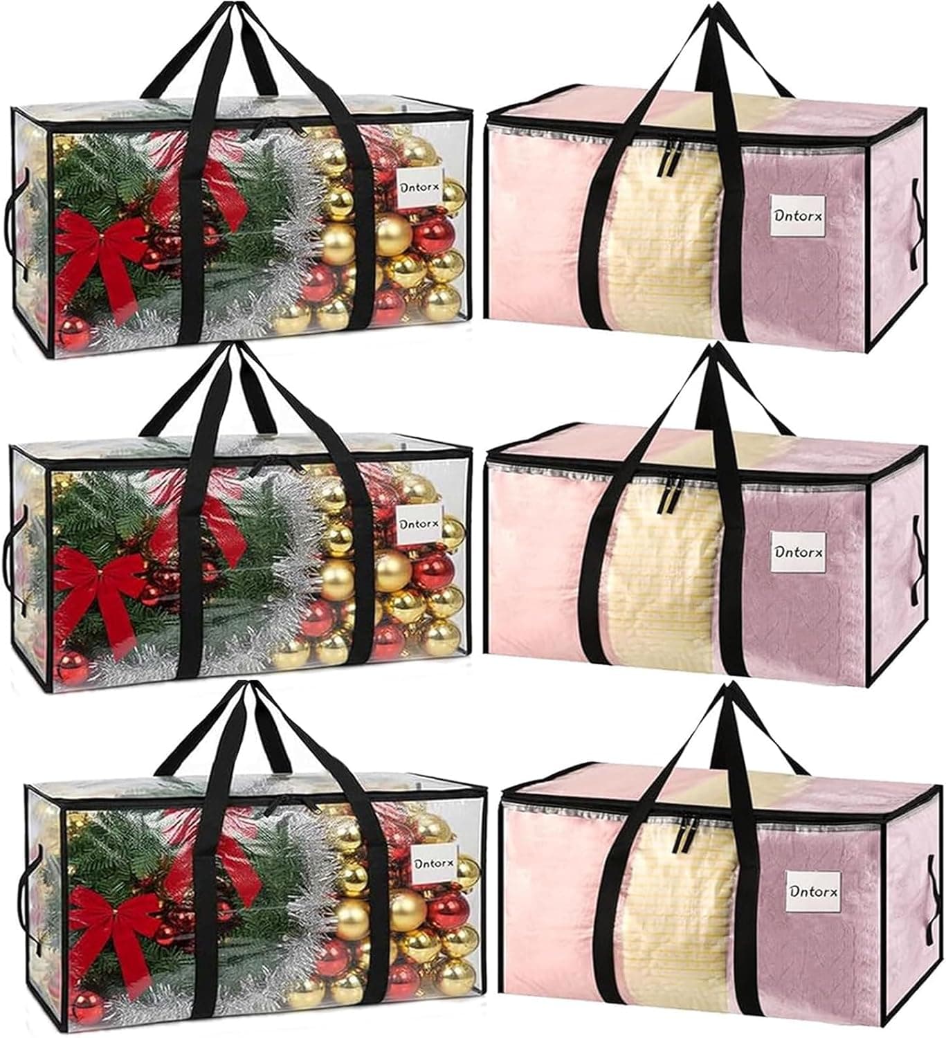 Dntorx 6 Pack Large Clothes Storage Bag with Lid 🧺