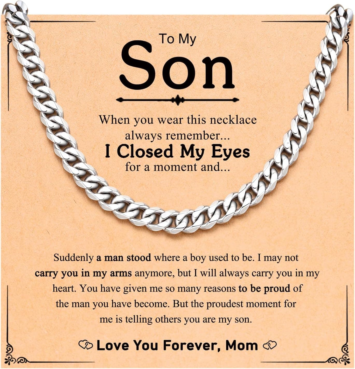 D Dongjiangjin 20-inch stainless steel Cuban link necklace 📿