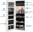 Thumbnail 5 de Dripex White Jewelry Organiser Wardrobe — Lockable Jewellery Mirror 🎁