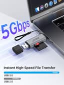 Thumbnail 1 de DSRKE SD Card Reader USB‑C & USB 3.0 for SD/TF cards 📷