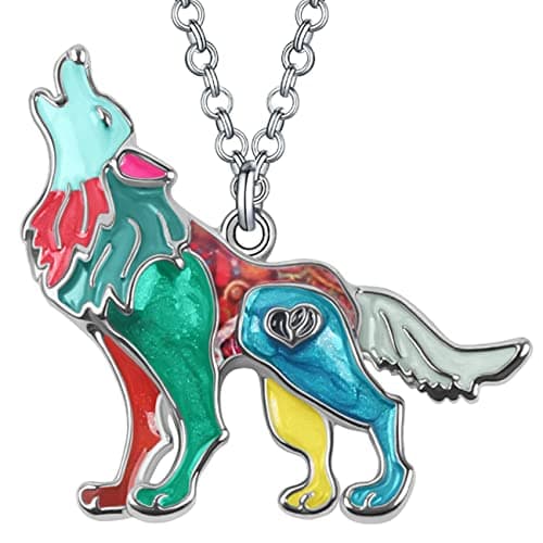 Enamel Alloy Wolf Necklace pendant jewellery 🧿