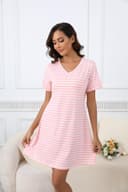 Thumbnail 4 de Enjyam Women Cotton V‑Neck Striped Nightdress for Summer 💤
