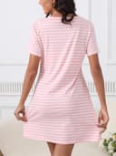Thumbnail 5 de Enjyam Women Cotton V‑Neck Striped Nightshirt — Short Sleeve 👗
