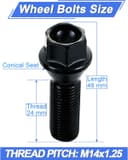 Thumbnail 1 de ERMWALR 20 Pcs M14x1.25 Wheel Bolts for BMW 🔩