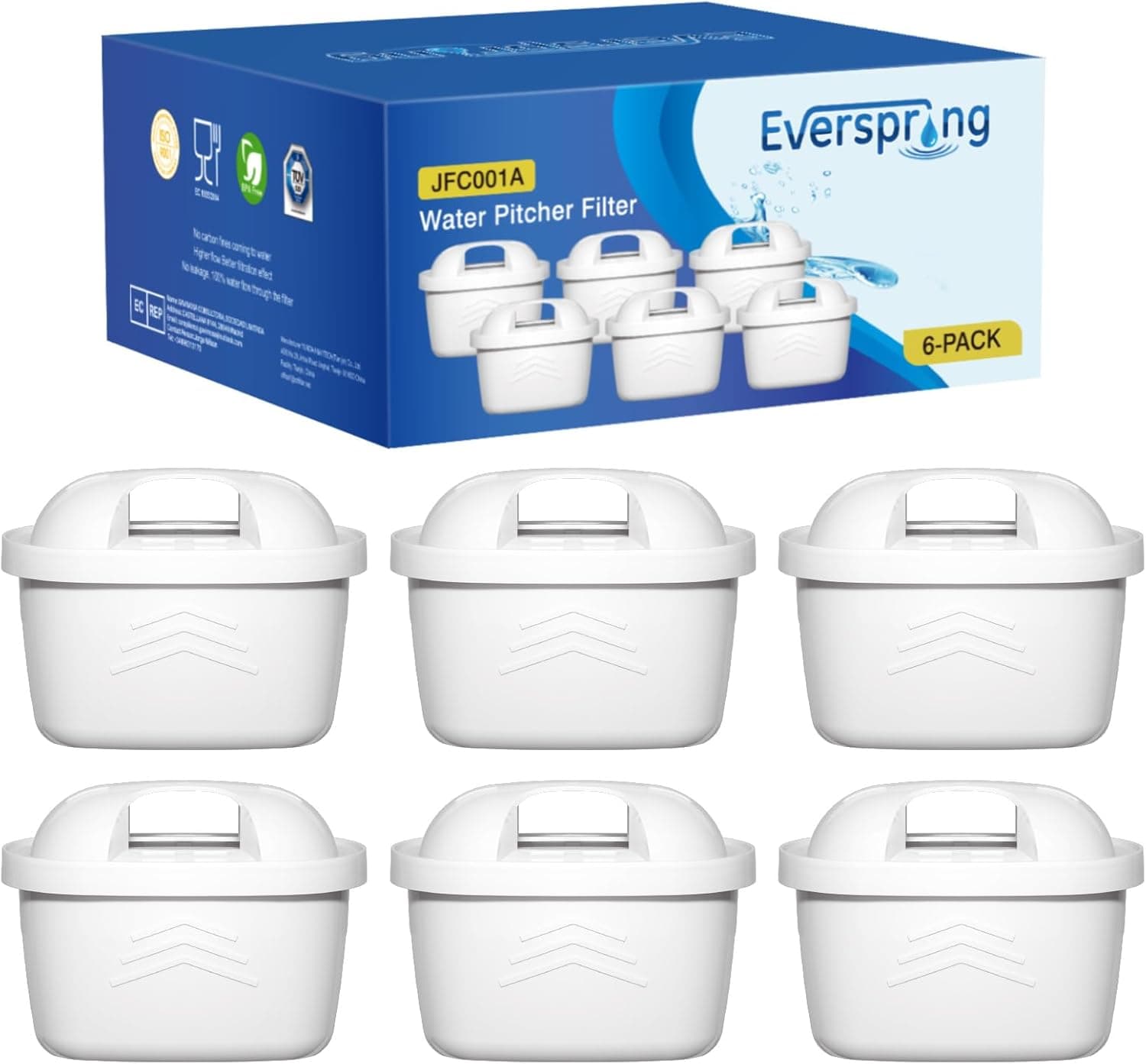 EVERSPRING Water Filter Cartridges 6-pack 💧