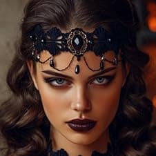 Fashband Black Lace Headband Gothic rhinestone hair accessory 🎀