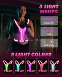 Thumbnail 2 de Fitense LED Reflective Vest Running Gear - 5 Lights Colors High Visibility Reflective Running Gear Rechargeable Light Up Running Vest for Walking Running Cycling, Adjustable for Men Women Kid
Fitense LED Reflective Vest Running Gear - 5 Lights C…