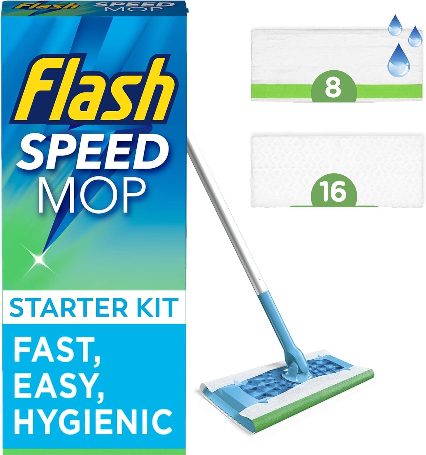 Flash Speedmop Starter Kit 1 Handle, 24 Refills 🧹