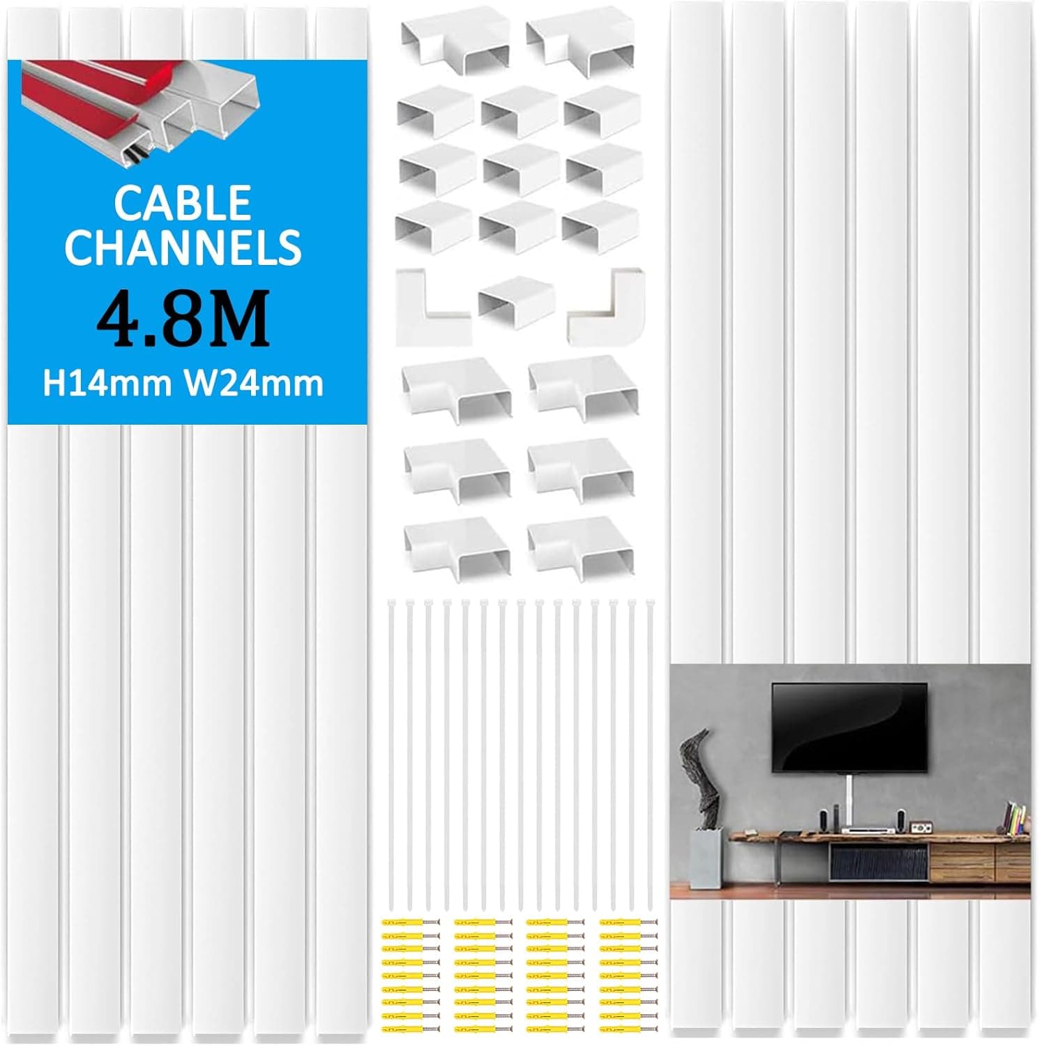 Flow fire L400mm x W24mm cable trunking 4.8m 🧰