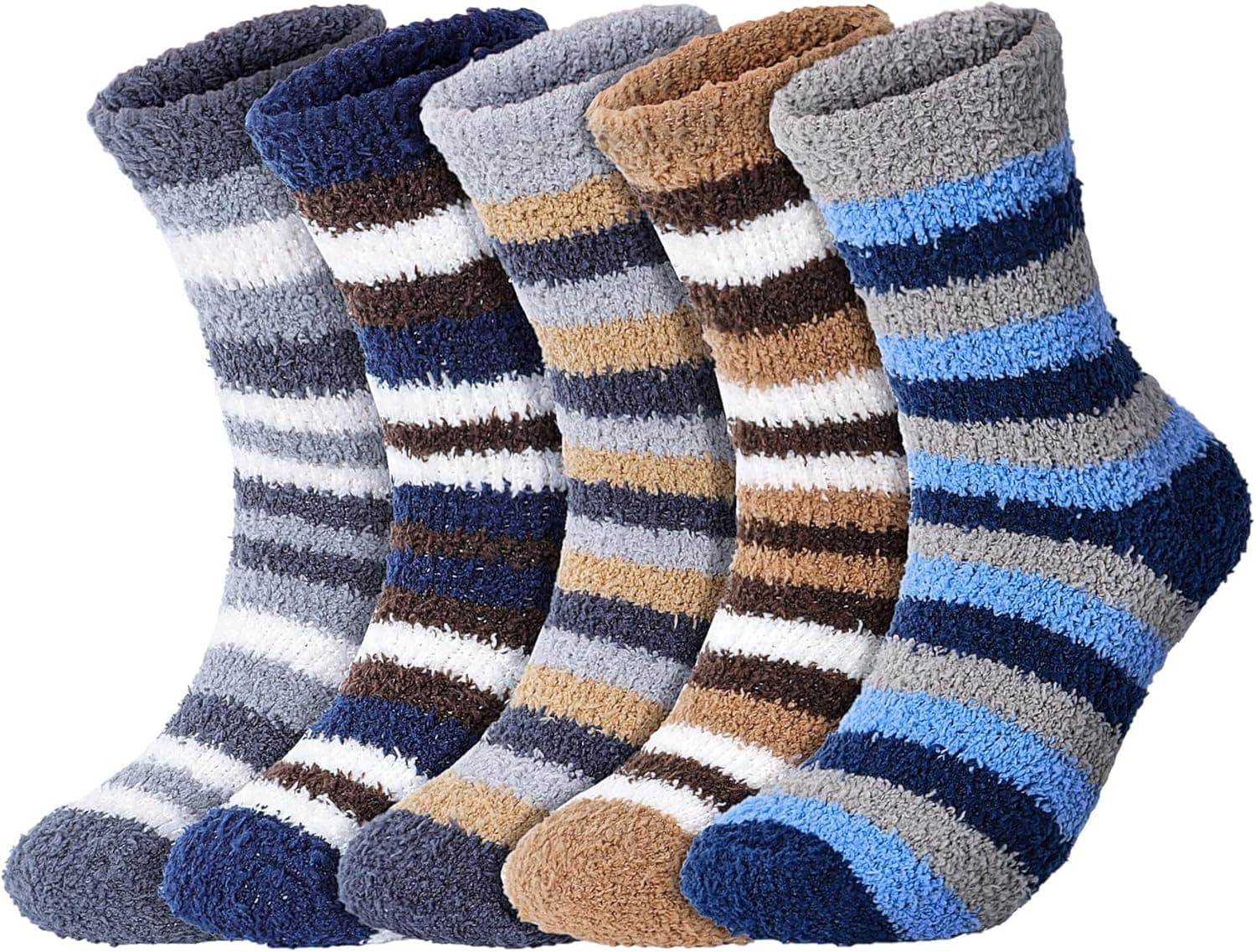Fluffy Socks Mens 5 Pairs thermal slipper socks 🧦