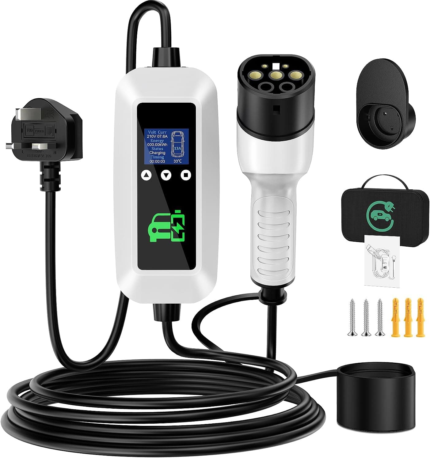 FNITAER EV Charger Cable Type 2 to 3 Pin 3 kW ⚡️🔌📱