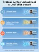 Thumbnail 5 de Foldable Ionic Hair Dryer 2000W — Travel Hairdryer 📱