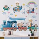 Thumbnail principal de FUFUQUARE Cartoon Animal Train Wall Stickers 🚼