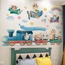 Thumbnail 3 de FUFUQUARE Cartoon Animal Train Wall Stickers 🚼