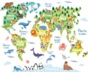 Thumbnail 3 de FUFUQUARE Colorful Animal World Map kids wall stickers 🖼️