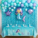 Thumbnail 4 de G2PLUS Wavy Glitter Foil Curtains 1m×2m Light Blue 🎉