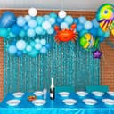 Thumbnail 5 de G2PLUS Wavy Glitter Foil Curtains 1m×2m Light Blue 🎉