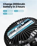 Thumbnail 4 de gaiatop Mini Portable Pram Fan Rechargeable 3-speed fan 🌬️