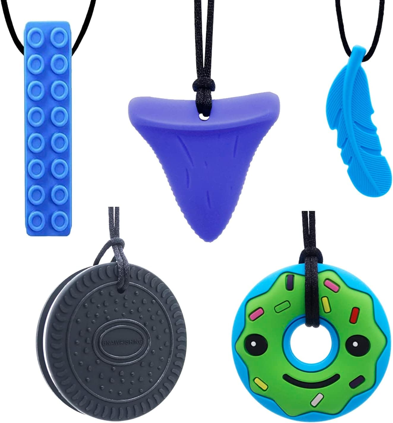 GNAWRISHING Chew Necklace 5-pack for sensory kids 🧸