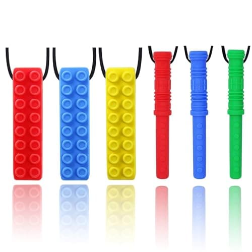 GNAWRISHING Chew Necklaces 6 pack for sensory kids 🎧
