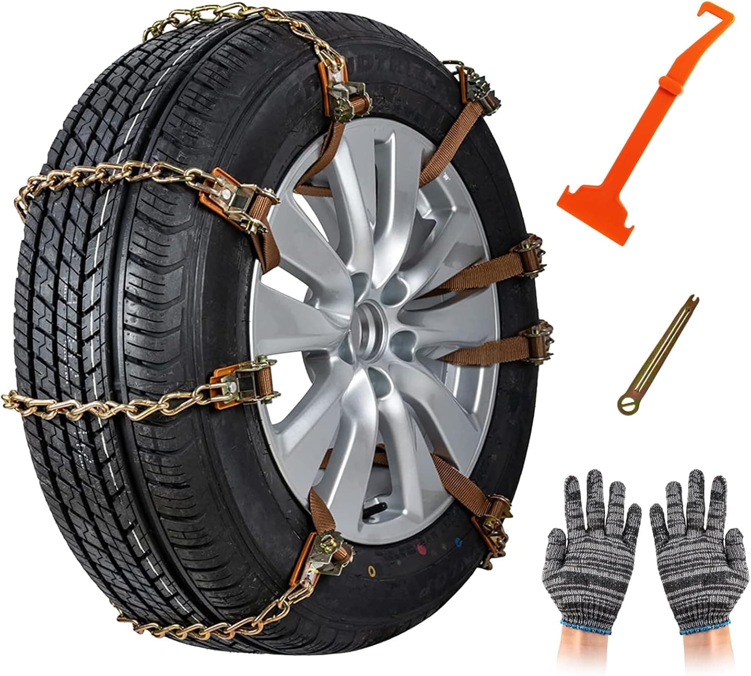 GOHHME Snow Chains for Cars 165mm-265mm 8-Pack 🧊