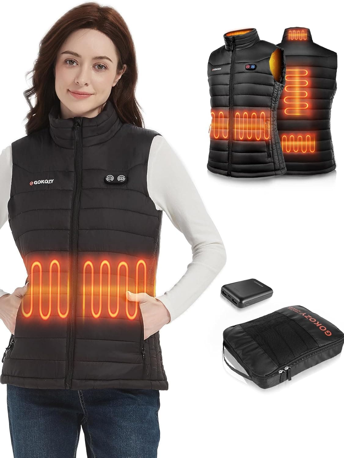 Gokozy Women's Heated Vest 3-zone heated vest 🔥🧥