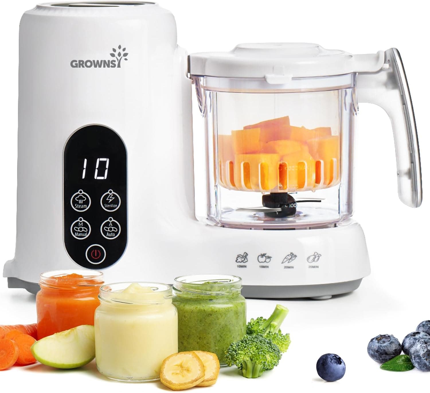 Grownsy Baby Food Maker 1‑step steamer blender 🍼