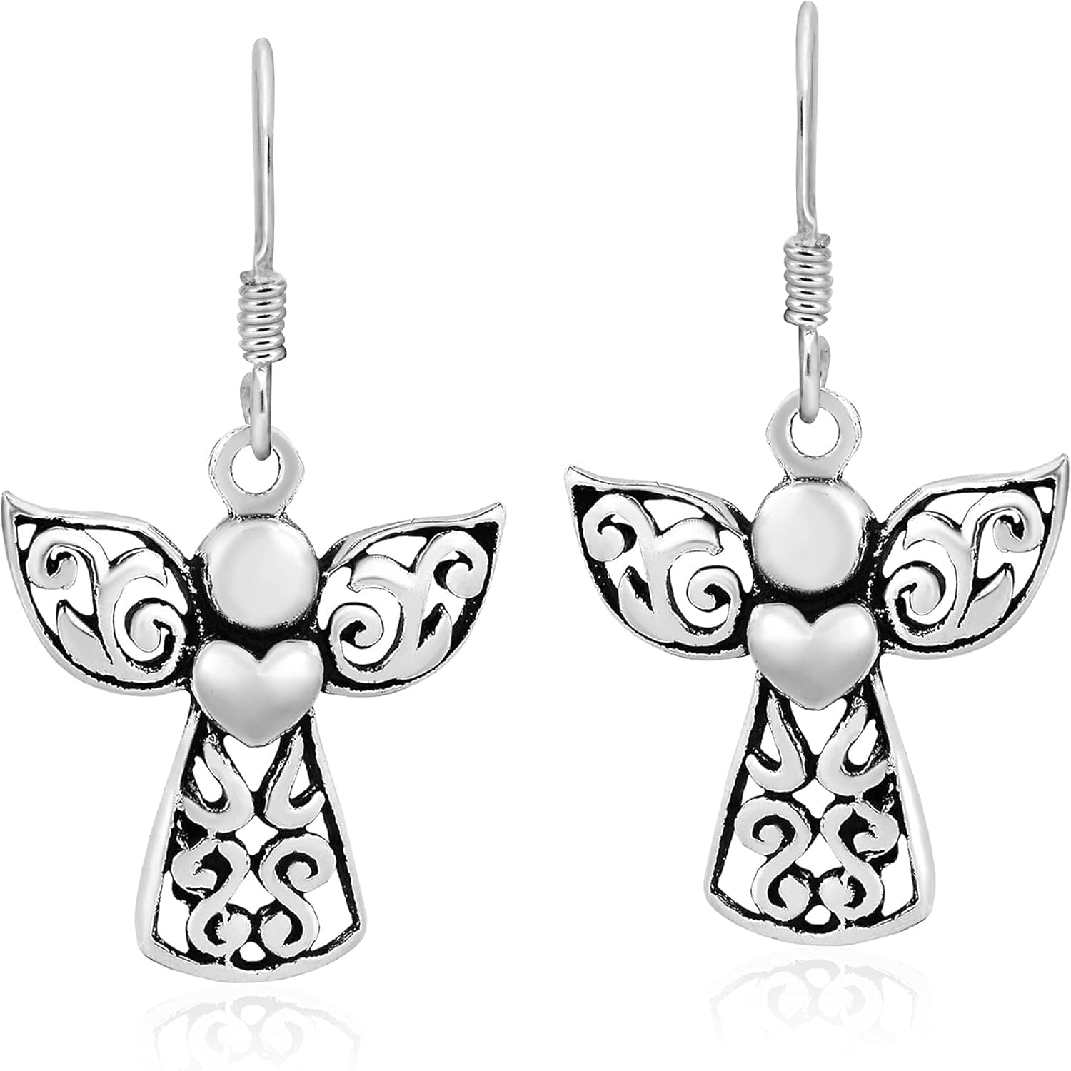 Guardian Angel of Love .925 Sterling Silver Dangle Earrings 📿