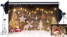 Haosphoto 5x3ft Christmas backdrop with wood floor 🎁