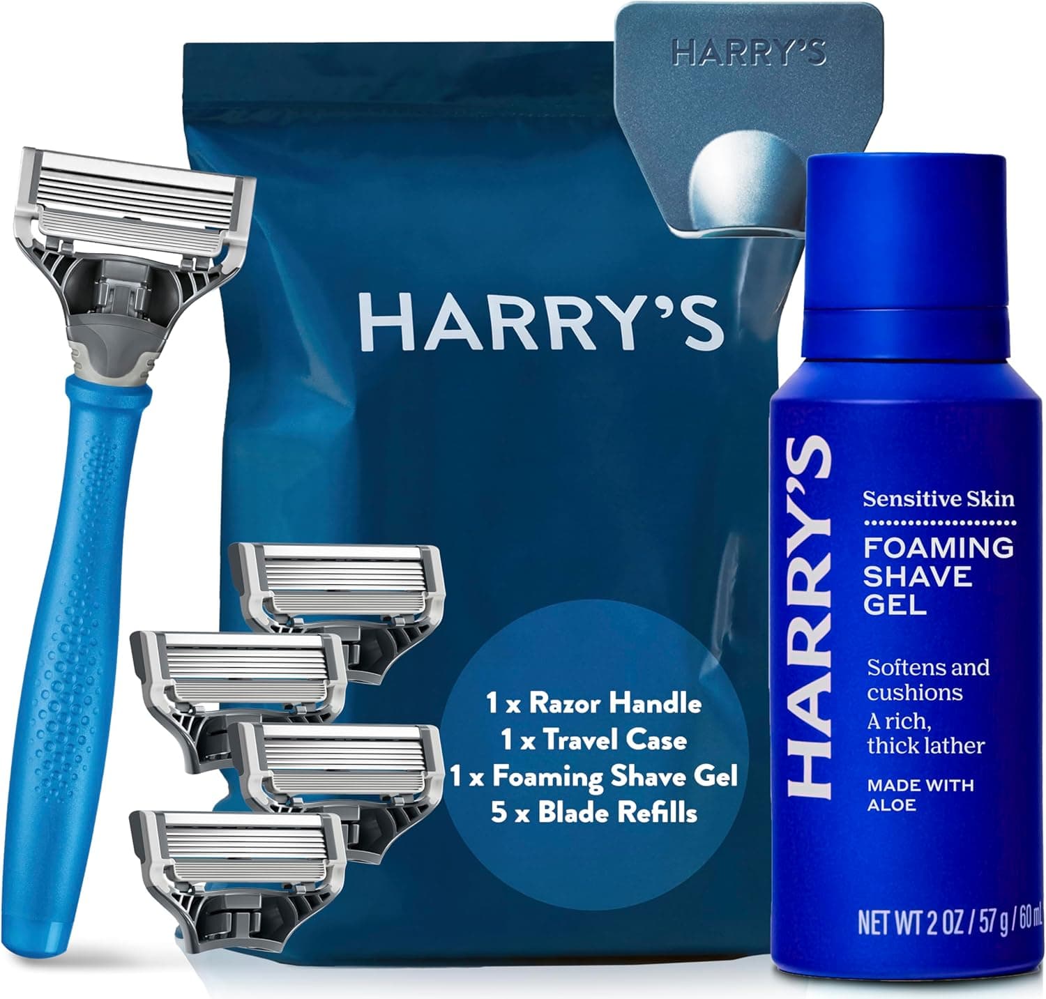 Harry's Razor Kit for Men with Indigo Handle ⌛
