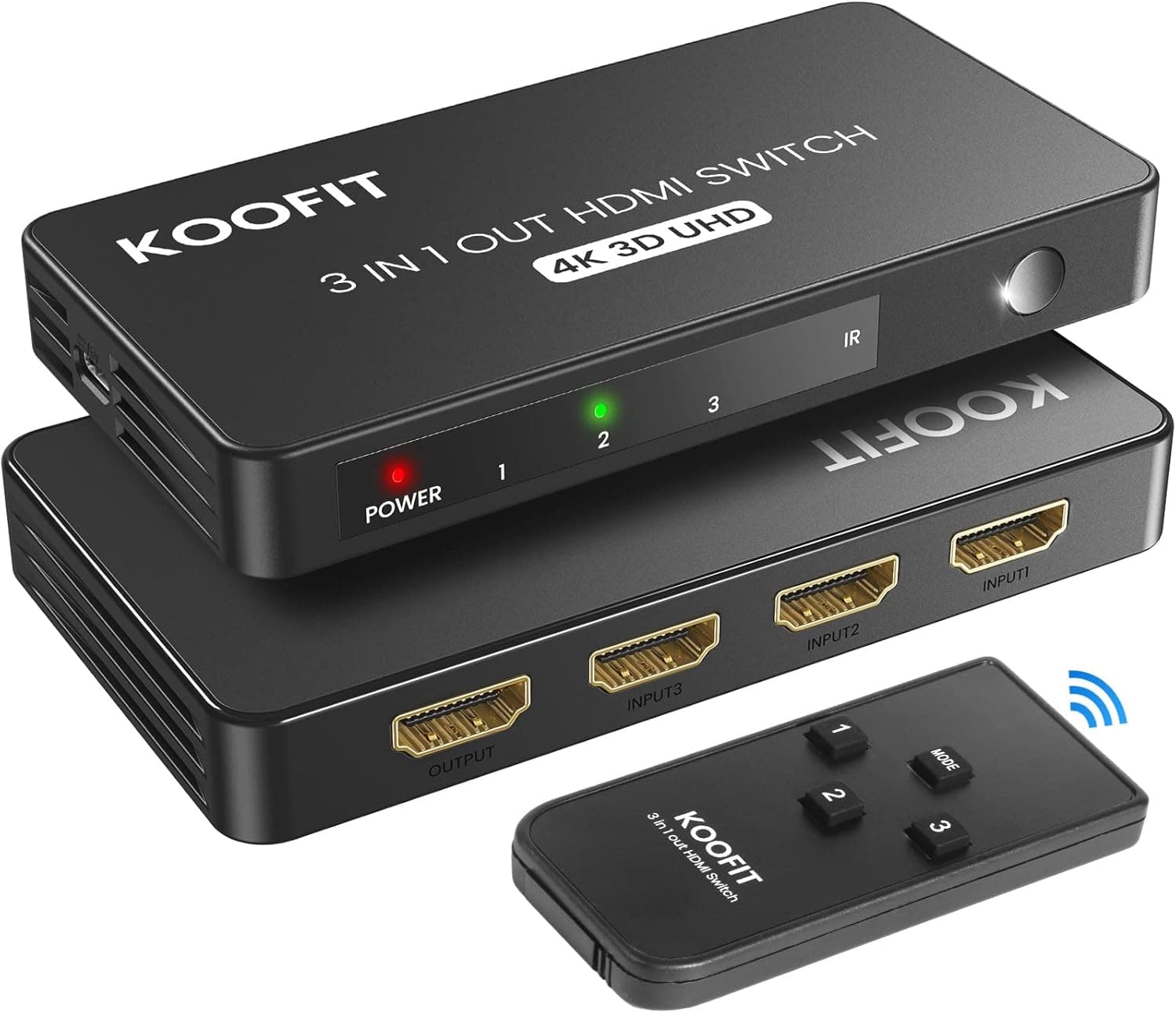 HDMI Switch 3-in-1 Out 4K with Remote 📺