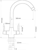 Thumbnail 6 de Heable Kitchen Mixer Tap dual lever swivel spout 🚰