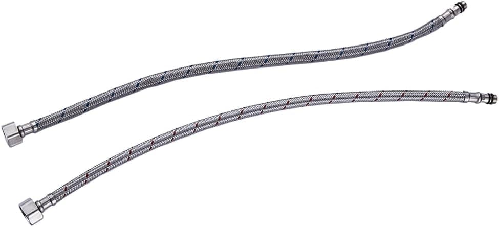 Heable Pack of 2 Monobloc Mixer Tap Connectors 1000mm Silver 📦