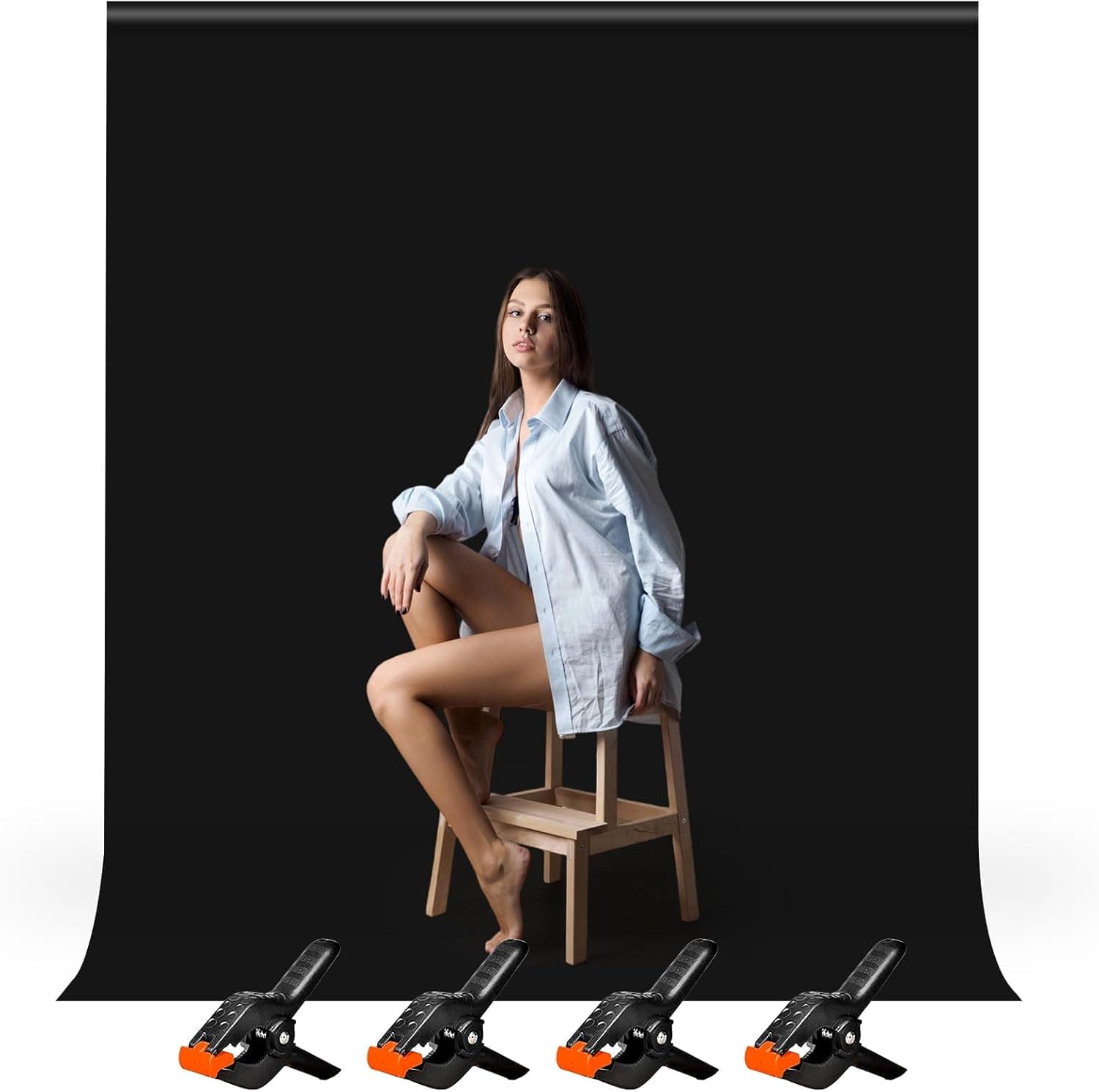 Heysliy Black Screen Backdrop 1.5x2m Photography Background 📷