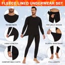 Thumbnail 6 de HIPOWER Thermal Underwear Mens Set fleece-lined base layer for winter 🩲