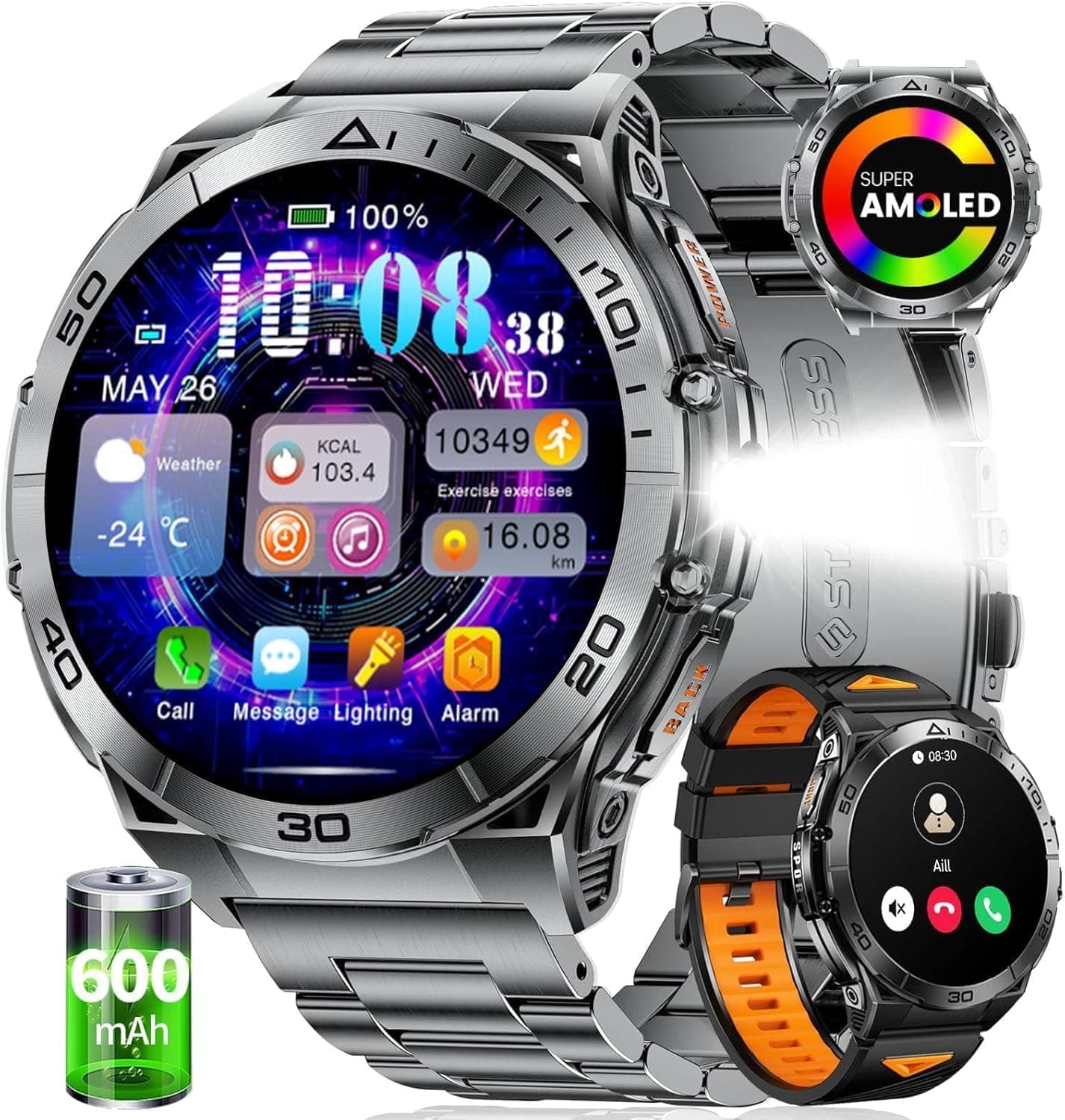 HIRREO Smart Watch for Men with 600 mAh Battery ⌚️