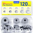 Thumbnail principal de HOLMOL Flat Penny Washers 120 pcs, stainless steel 🛠️