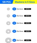 Thumbnail 1 de HOLMOL Flat Penny Washers 120 pcs, stainless steel 🛠️
