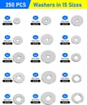 Thumbnail 1 de HOLMOL Flat Penny Washers 250 pcs — Stainless Steel 🧰